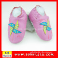 Smart design infant colorful windmill embroidered genuine leather shoes for baby